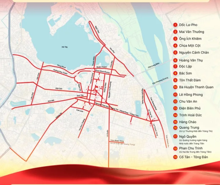 Danh sách các tuyến đường trọng điểm bị cấm